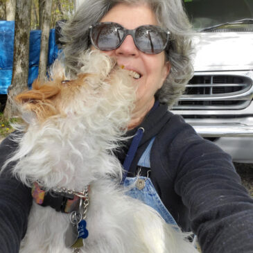 Lj Stewart and her dog, Pearl